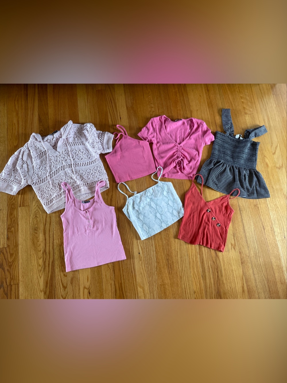 Women’s Small Crop Top Lot Of 7 Zara Forever 21 Madewell MeToWe